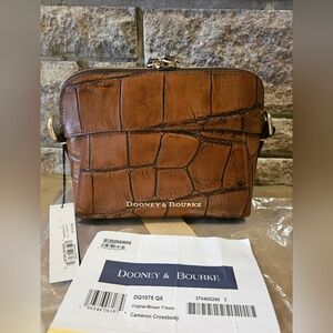 Dooney & Bourke Cognac Cameron Croc-Embossed Messenger Bag